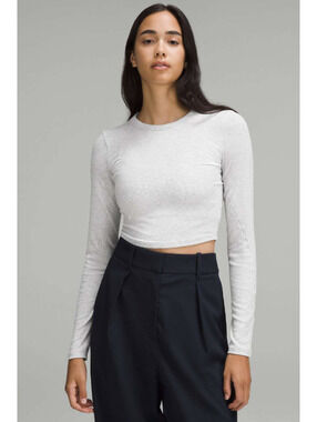 Lululemon Hold Tight Straight-Hem Cropped Long-Sleeve Shirt - Size 10